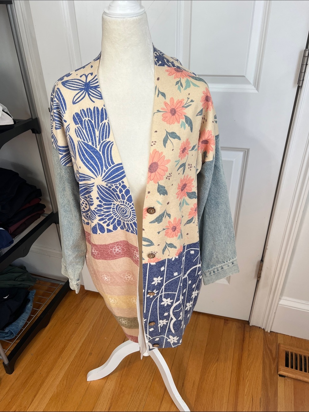 Floral Patchwork Cardigan Jacket – Multicolor